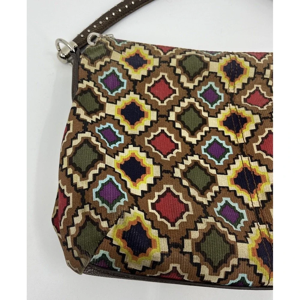 Vintage Relic By Fossil Purse Shoulder Bag Geometric Pattern Studded Strap